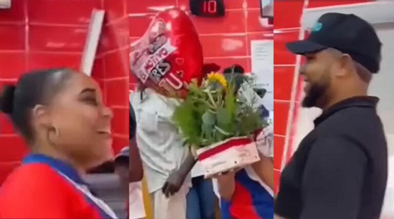 Sorprende a su querida novia