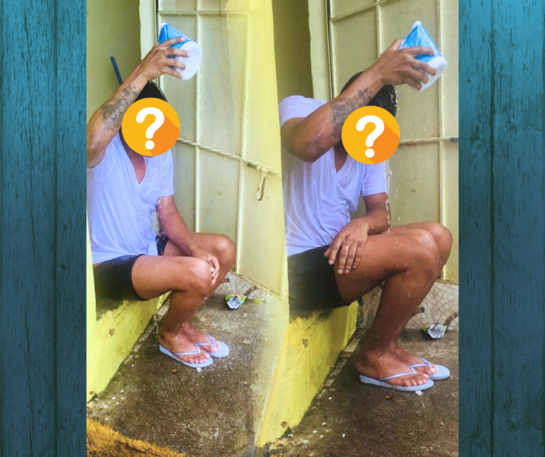 Adivina el artista urbano bañándose a jarrito