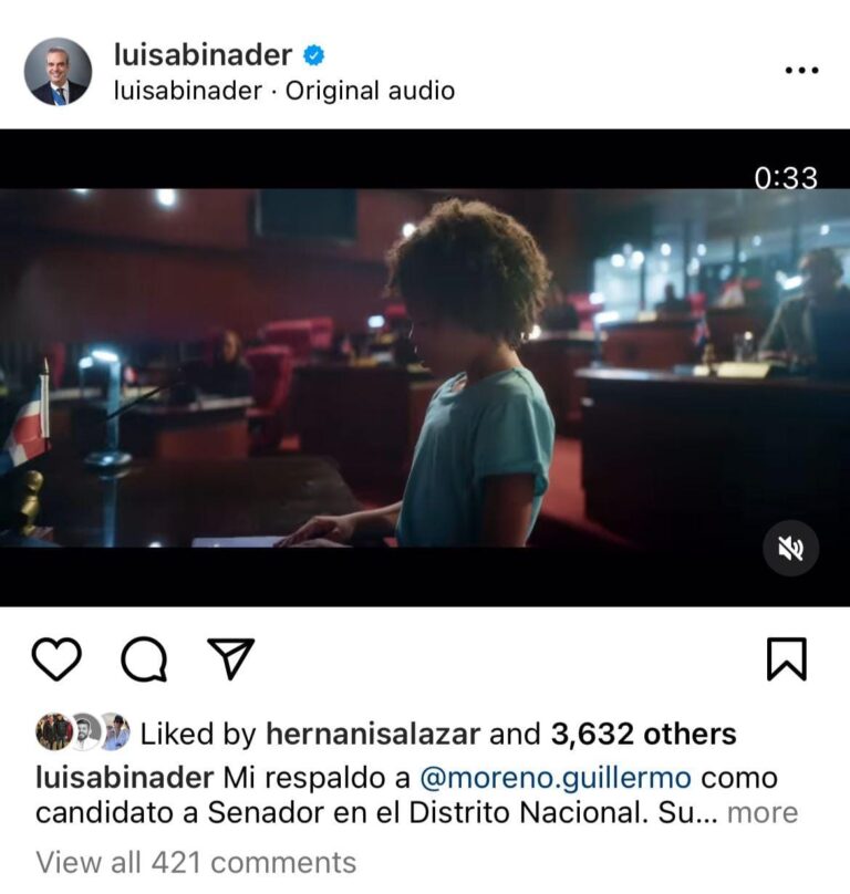 Presidente Abinader retira video donde apoyaba a Guillermo Moreno