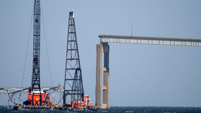 Comienzan las tareas de remoción de escombros en el puente