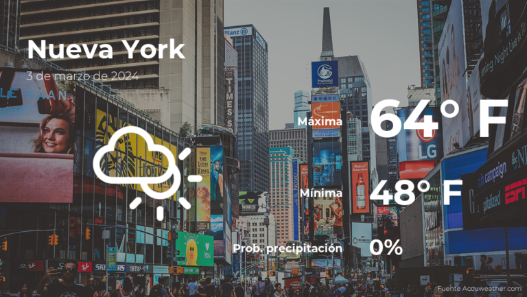Nueva York: el tiempo para hoy domingo 3 de marzo