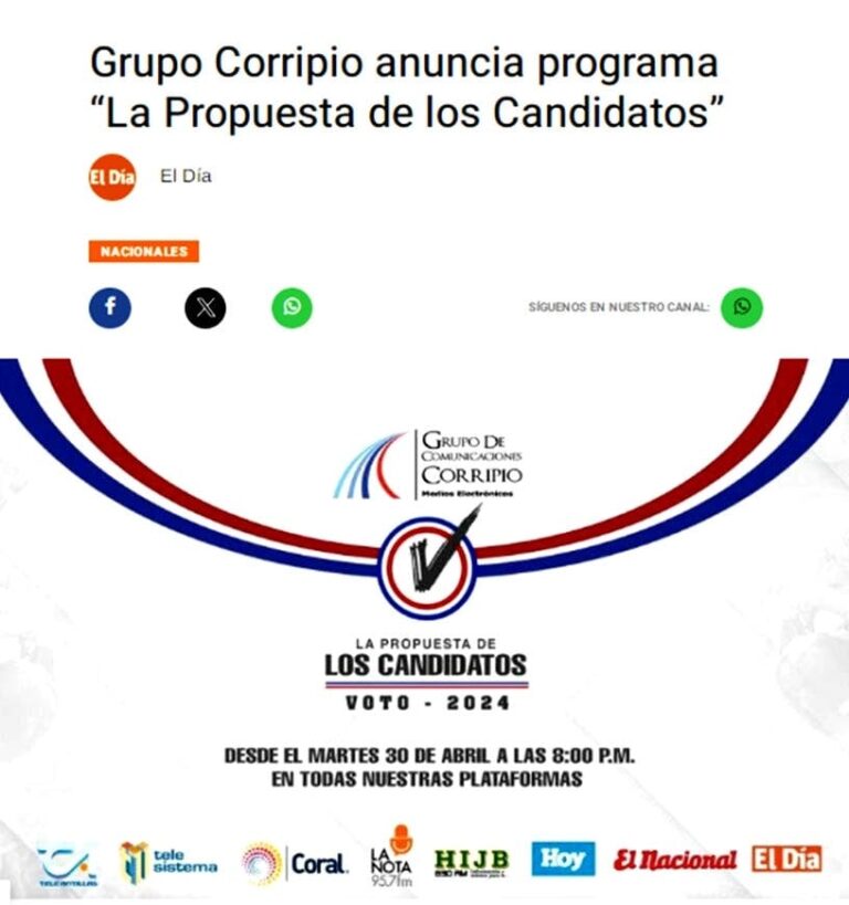 Grupo Corripio inicia mañana “La Propuesta de Candidatos”