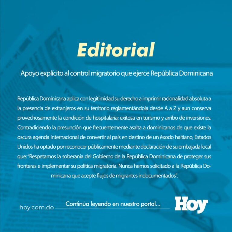 Apoyo explícito al control migratorio que ejerce República Dominicana