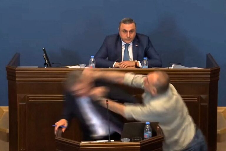 Pelea en parlamento de Georgia por proyecto de ley