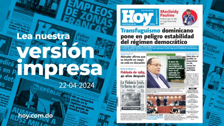 Edición impresa, lunes 22 de abril de 2024