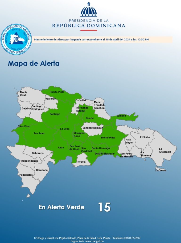 COE descontinua alertas para algunas provincias