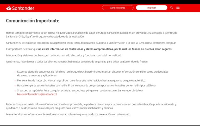 Hackers piden 30 bitcoins por datos robados de clientes Banco Santander