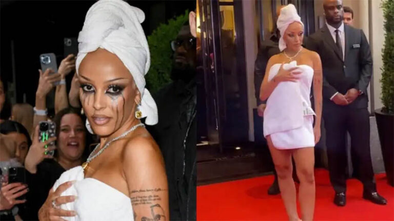 Doja Cat en Met Gala en toalla