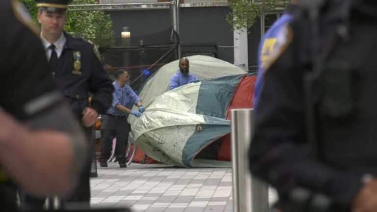 Policía desaloja campamento de protesta en Universidad NYU