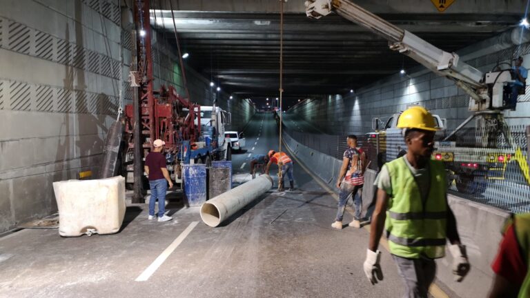 MOPC informa construcción pozos filtrantes en túnel de la 27 de Febrero