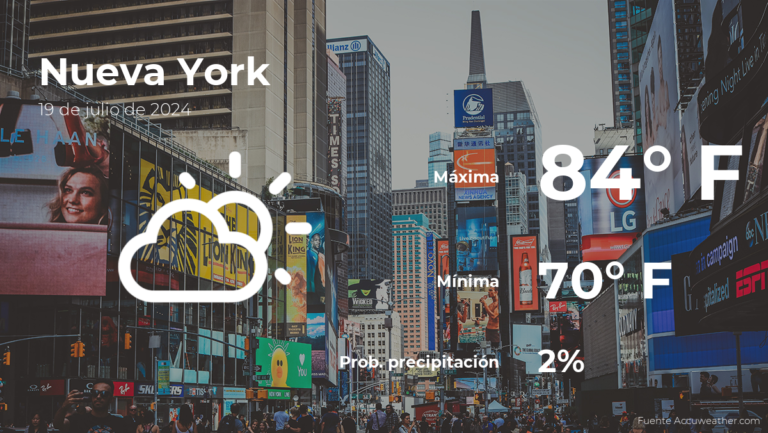 Nueva York: pronóstico del tiempo para este viernes 19 de julio