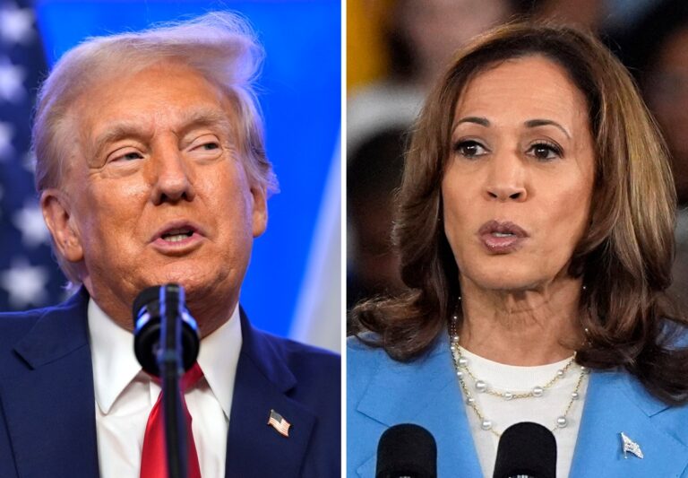 Trump empata a Harris en nueva encuesta nacional