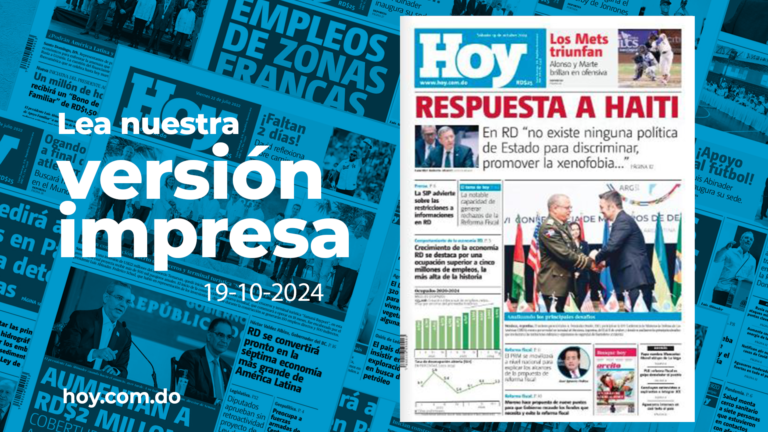 Edición impresa, sábado 19 de octubre de 2024