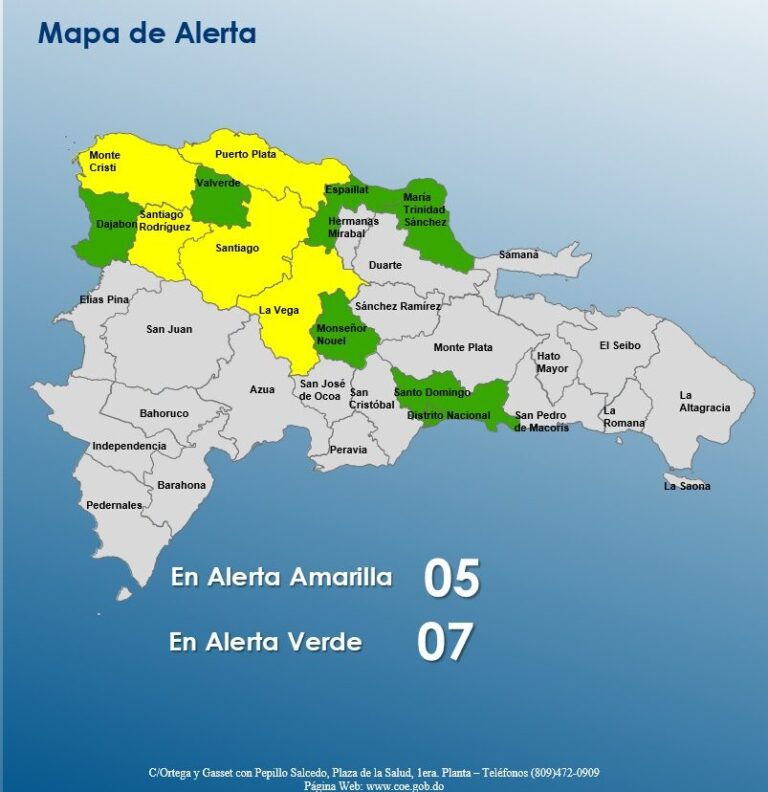El COE eleva a doce las provincias en alerta por lluvias