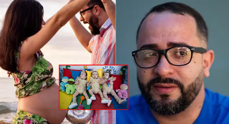 Padre con sus trillizas – LosMocanos