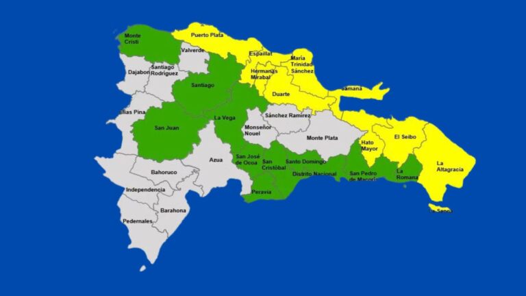 COE mantiene 9 provincias en alerta amarilla y aumenta 10 y Distrito Nacional en verde – #FVDigital