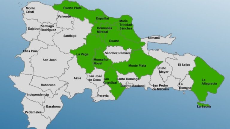 COE pone 10 provincias bajo alerta verde