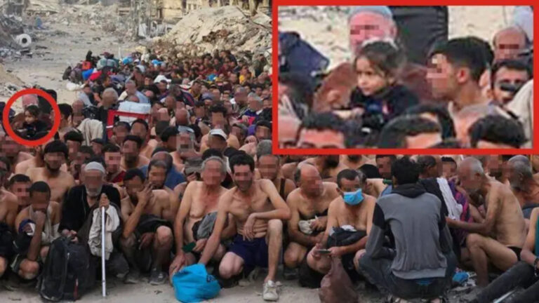 La búsqueda de la niña de Gaza fotografiada junto a decenas de palestinos detenidos y desnudos #FVDigital