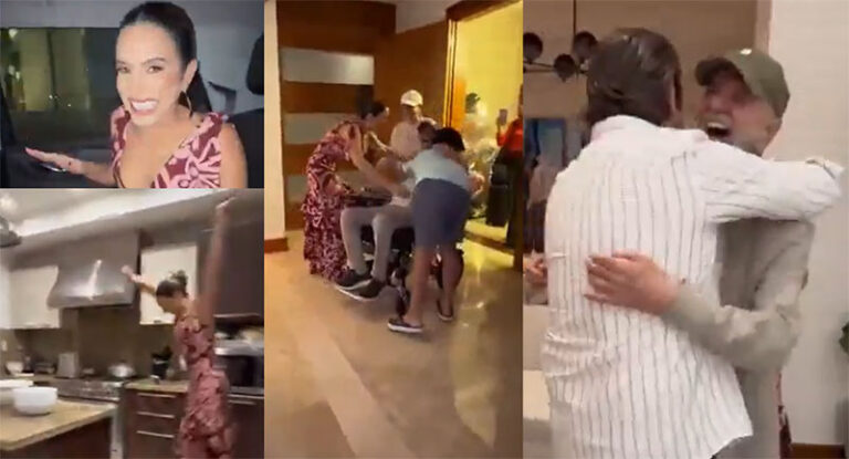 Pamela Sued recibe a su padre