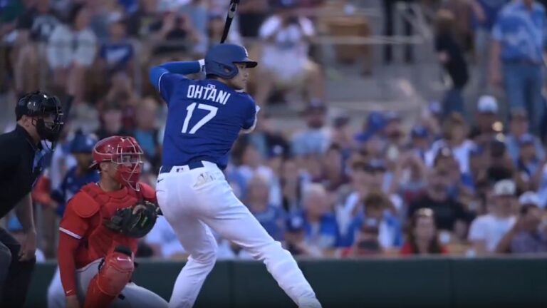 Shohei Ohtani conecta jonrón en su debut de pretemporada con los Dodgers
