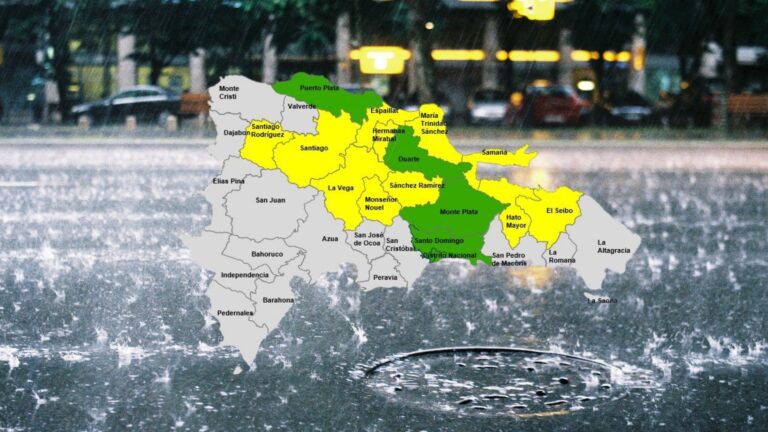 Aumentan a 11 las provincias en alerta amarilla; 5 permanecen en verde por efectos de vaguada