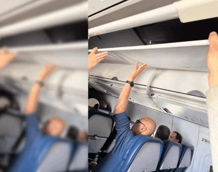 #Salud: El techo del avión se cae en pleno vuelo y los pasajeros se ven obligados a sostenerlo con las manos
