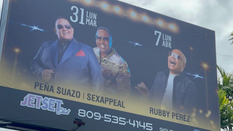 Publicidad sobre fiesta de Rubby Pérez en Jet Set permanece