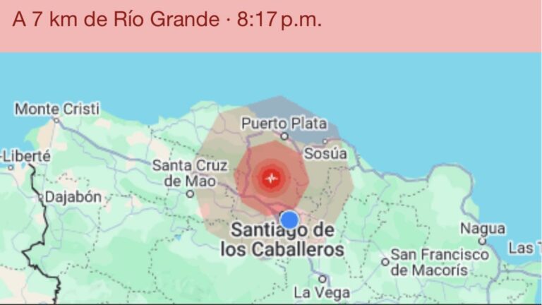Se registra temblor de tierra en Río Grande, Puerto Plata
