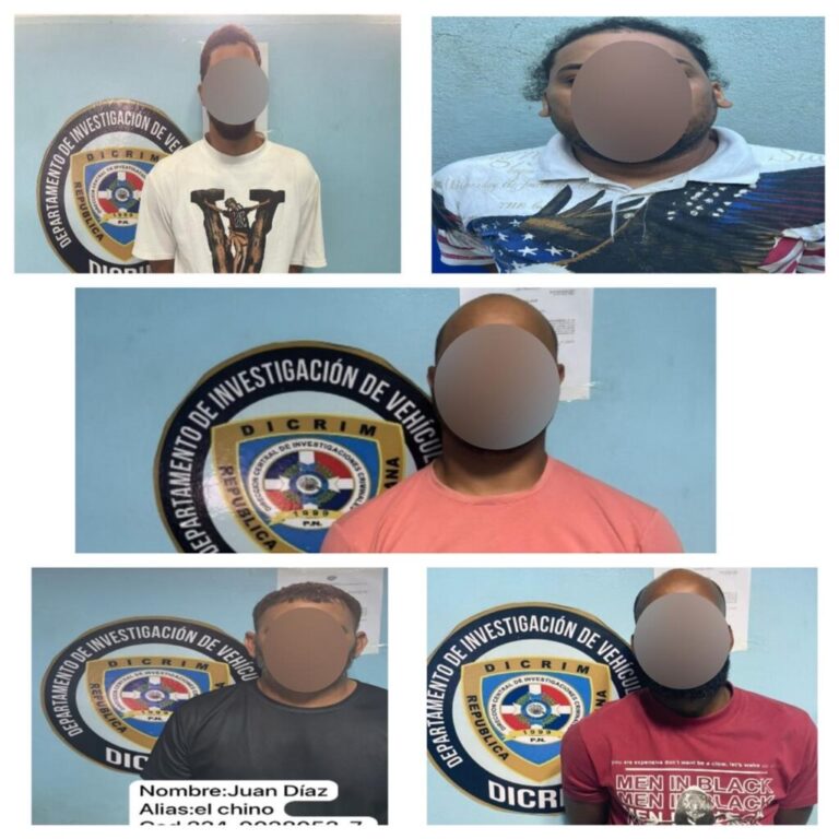 Policiales: Policía Nacional desmantela peligrosa banda dedicada al robo de vehículos en plazas y supermercados del Gran Santo Domingo y San Cristóbal