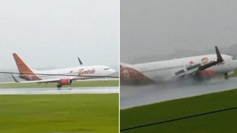 Pasajeros de avión se salva de accidente en aeropuerto de Indonesia