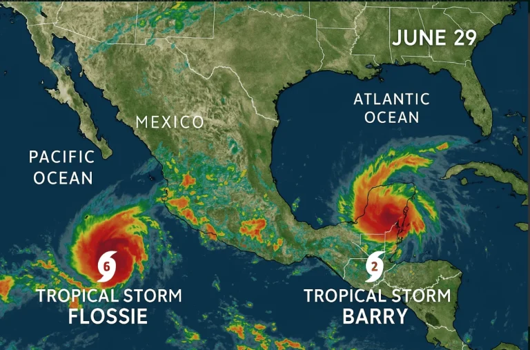Se forman las tormentas tropicales Flossie y Barry