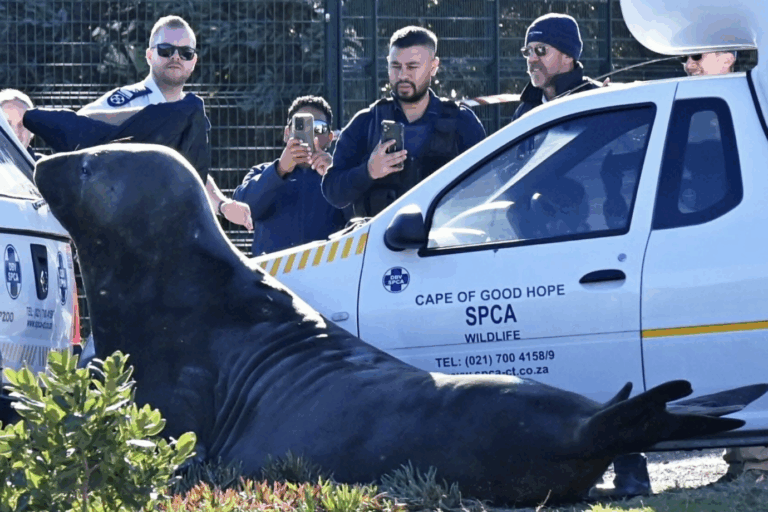 #Salud: Insólito! Elefante marino aparece deambulando por una calle de Sudáfrica