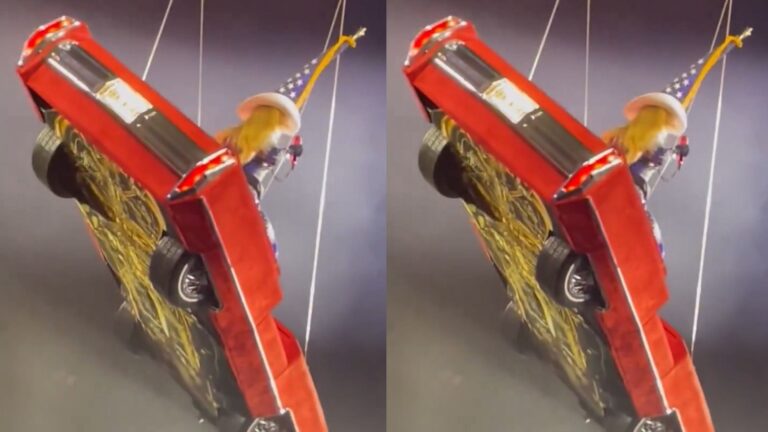 ¡El susto de su vida! Se inclina auto flotante de Beyoncé en pleno show