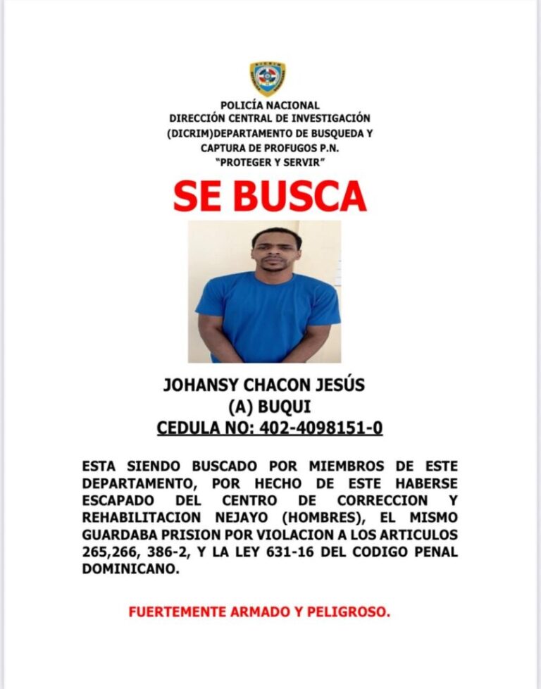 Policiales: Policía Nacional activa búsqueda de prófugo evadido del CCR Najayo Hombres – Inicio – Policía Nacional de la República Dominicana