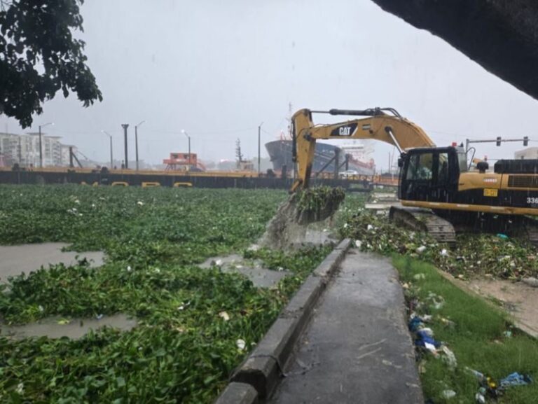 MOPC anuncia cierre provisional del Puente Flotante por arrastre de lilas en el río Ozama