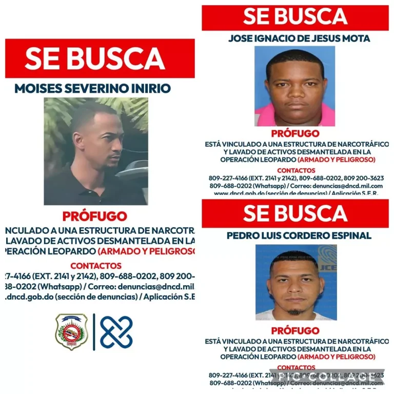 Autoridades emiten alerta de búsqueda y captura contra tres cabecillas de red narco desmantelada en Operación Leopardo