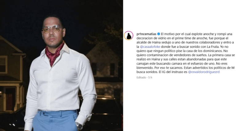 Polémica en Santo Domingo por reacción de Santiago Matías en programa televisivo