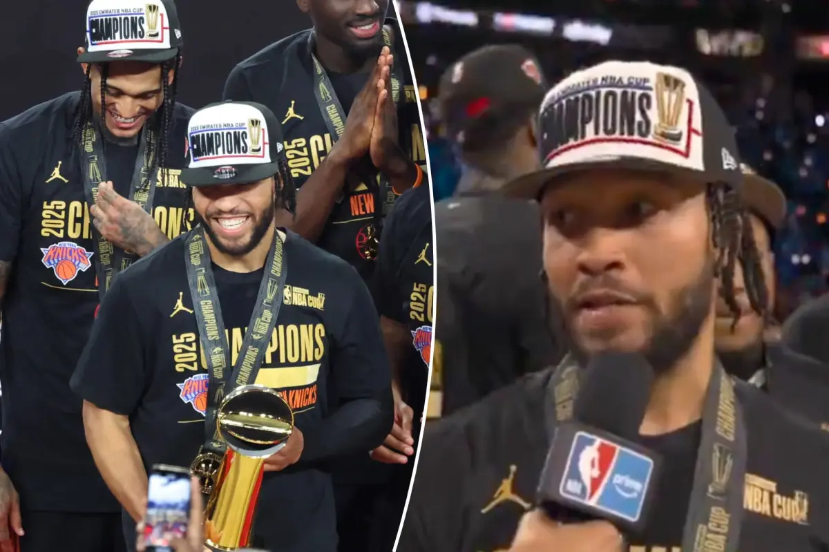 Jalen Brunson elogia a sus compañeros de los Knicks tras ganar la Copa de la NBA