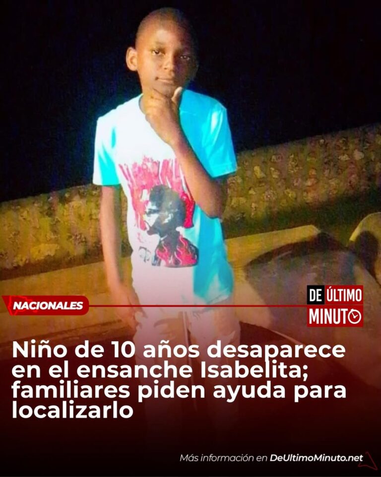 Reportan desaparición de niño de 10 años en el Ensanche Isabelita, Santo Domingo Este