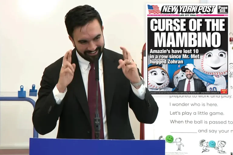 Zohran Mamdani acepta apodo de ‘Mayor Mambino’ por un día mientras aficionados vinculan abrazo a mascota con racha perdedora